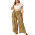 thumbnail image 1 of Pantalón De Salón De PierAncPaMujer, TalGrande, Estilo Boho Palazzo amarillo verde rojo 3X, 1 of 6