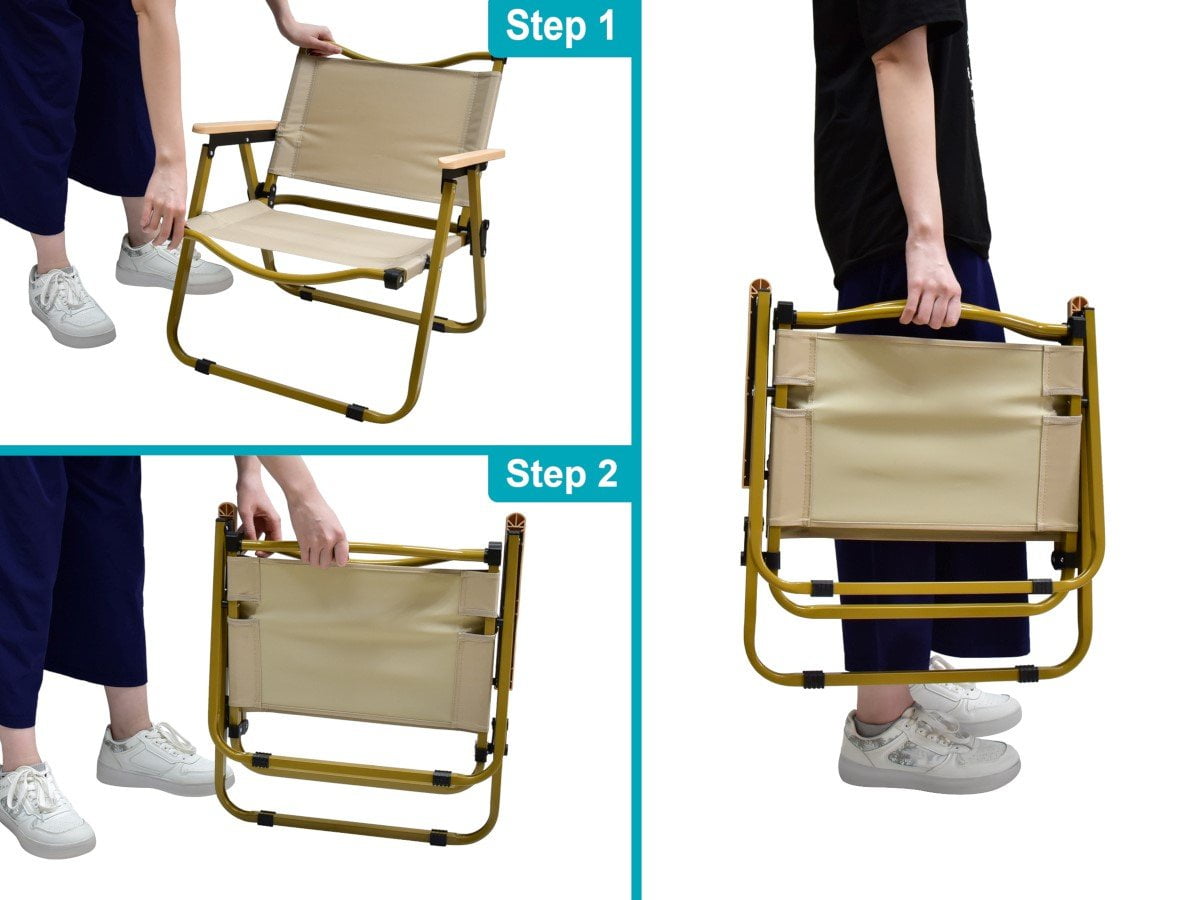 MPM Foldable Camp Chair, Portable Folding Chair, Collapsible Arm