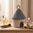thumbnail image 4 of Cute House Shape Rope Storage Basket with Lid,Soft Breathable,Tapered House Roof Lid with Top Hanging Loop,Large Capacity Neat Storage Space(Gray), 4 of 7
