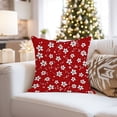thumbnail image 4 of Ethan Taylor Floral Throw Pillow Soft Cushion Cover 'Red & White Wildflowers II Flowers' Modern Pattern Decorative Square Accent Pillow Case, 20x20 Inches, Red, White, 4 of 5