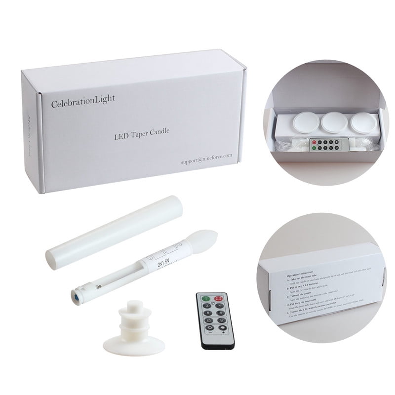 6Pcs Flameless Electric Taper Candles with Remote Control Timer, Flickering 3D Wick Effect Battery Operated LED Candlesticks for Christmas Windowsill Decor