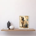 thumbnail image 2 of Tonkinese Cat with Blue Flower Modern Watercolour Illustration Artwork Framed Wall Art Print A4, 2 of 4