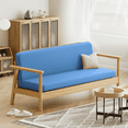 thumbnail image 2 of Full Size 54"x75"Solid Futon Cover Mattresses Slipcover Fit 6"- 8", Light Blue, 2 of 9