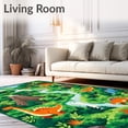 thumbnail image 2 of ODIKA 4'x6' Machine Washable Non-Slip Area Rug, Dino Delight Round Fun Play High Traffic Rug, Green, 85278, 2 of 7