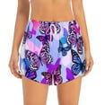 thumbnail image 2 of Easygdp Flying Butterflies for Women's Athletic Shorts - High-Waist, Quick-Dry Workout Shorts with Pockets, Ideal for Running, Yoga, and Training-Large, 2 of 7