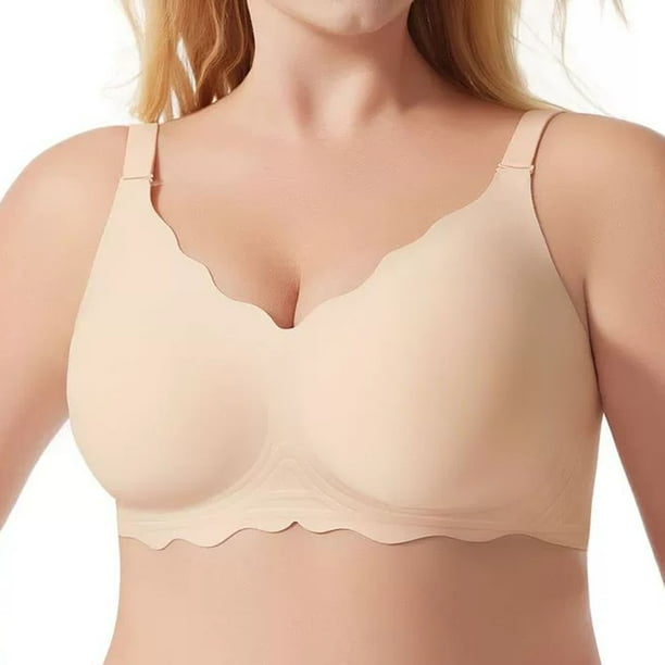 Sujetador de tallas grandes con diseño ondulado - Corte regular a la moda, sin aros - Nylon spandex, copas 30C-42B - S-XXXL