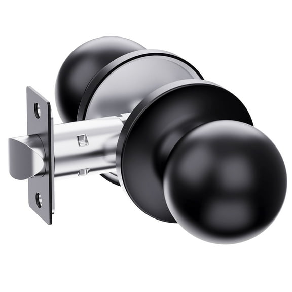 ARPHA Ball Door Knob, Non Locking Door Knob, Dummy Knob Door Handle Set, Door Knobs Interior for Bedrooms, Bathrooms, Cupboards, Closets, Pantries, Left and Right Doors Compatible, Matt Black