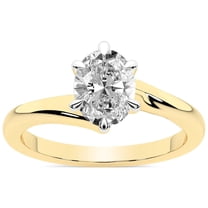 IGI Certified 5 Carat Oval Shape Lab Grown Diamond Engagement Ring | 14K Yellow Gold | Seraphina Twist Prongs Solitaire Diamond Ring | FG-VS1-VS2 Quality Friendly Diamonds