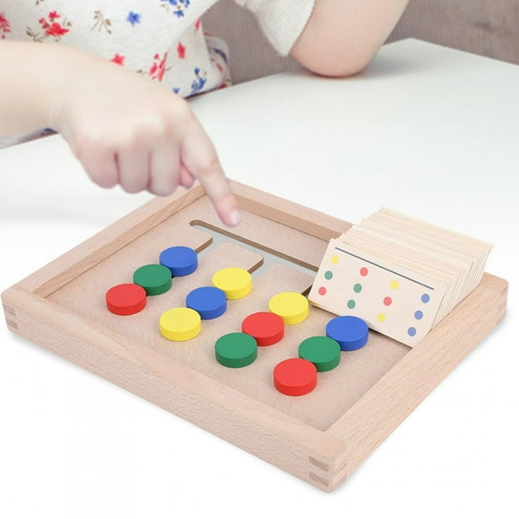 long service life stable performance Wooden Slide Puzzle, Slide Puzzle, Christmas gift Children's playground Educational Toy kindergarten for home Four-Color Game Round Type