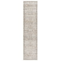 SAFAVIEH Mason Alphonse Medallion Polyester Runner Rug, Beige/Dark Gray, 2' x 8'