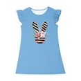 thumbnail image 7 of Cowsor Girls Easter Printed Flutter Sleeve Summer Dress Sleeveless Crew Neck Casual Lightweight Floral Easter Party Dress for Kids, 7 of 7