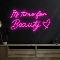 thumbnail image 3 of C-craft It's Time For Beauty Neon Sign Living Room Wall Decor Led Sign for Bedroom House Decor, 3 of 5
