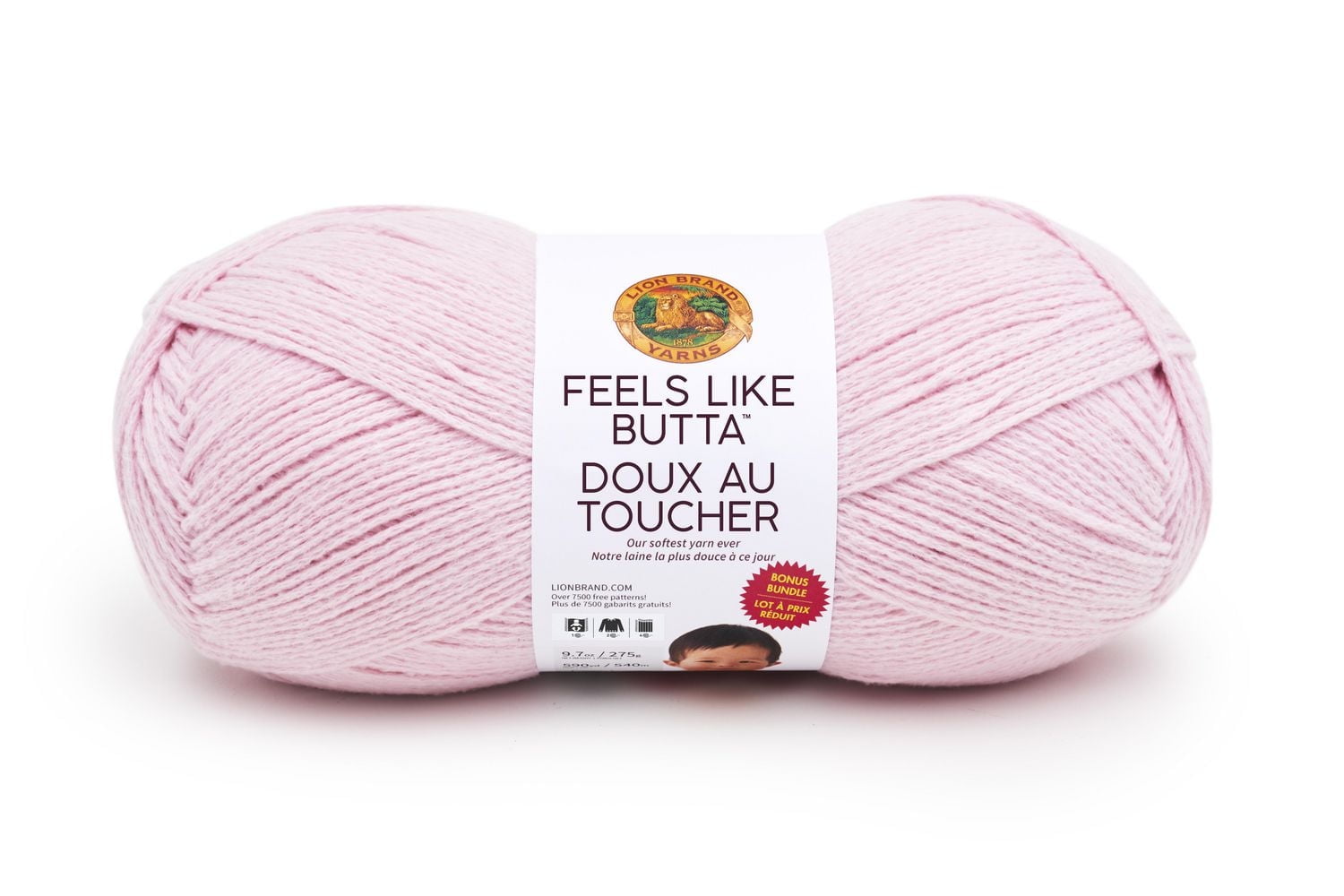 Lion Brand Yarn 123-101 Feels Like Butta Pink Super Soft Baby Yarn