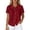 Red, variant on NinXxx Women‘s Lapel Collar Short Sleeve Blouse Button Front Loose Fit Top White XL