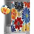thumbnail image 3 of Small Stall Shower Curtain 48x72 Inch Narrow Half Size Ethnic Spring Floral Bath Curtains Bathroom Decor Summer Colorful Botanical Waterproof Fabric Shower Curtain Set with Hooks 48 Inch, 3 of 6