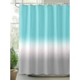 thumbnail image 3 of Teal White Grey Ombre Waterproof Fabric Shower Curtain, Blue Modern Abstract Aesthetics Shower Curtain for Bathroom Curtains Bathtubs Hotel Washable Shower Curtains with 12 Hooks Extra Long 72x96, 3 of 6