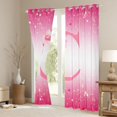 thumbnail image 3 of Feelyou Bow Letter C Blackout Curtains Set of 2 (52x84 Each), Sequin Print Window Curtains, 3 of 6