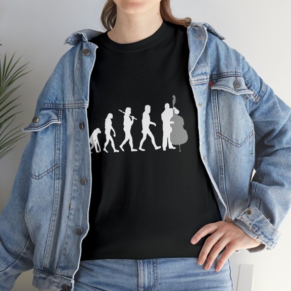 Double Bass Player Evolution Funny Music T-Shirt