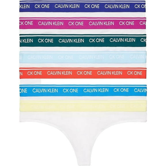 Calvin Klein Women`s CK One Cotton Stretch Thongs 7 Pack