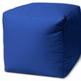 thumbnail image 4 of 17  Cool Primary Blue Solid Color Indoor Outdoor Pouf Cover, 4 of 5