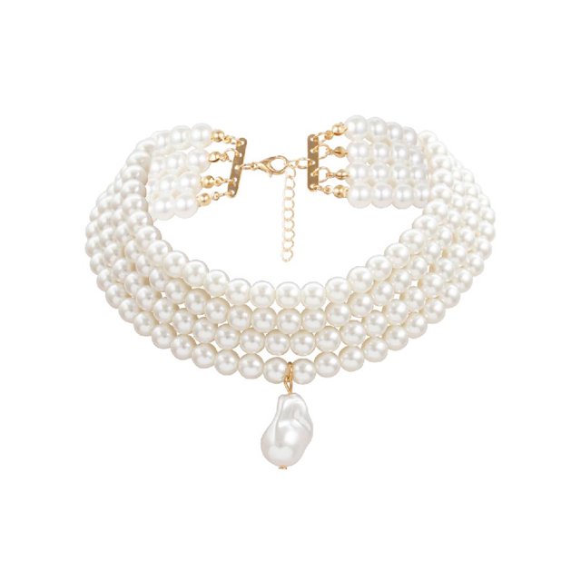 Collar de Perlas Múltiples Capas Ygjytge Bohemio Gargantilla Playa Estilo 1