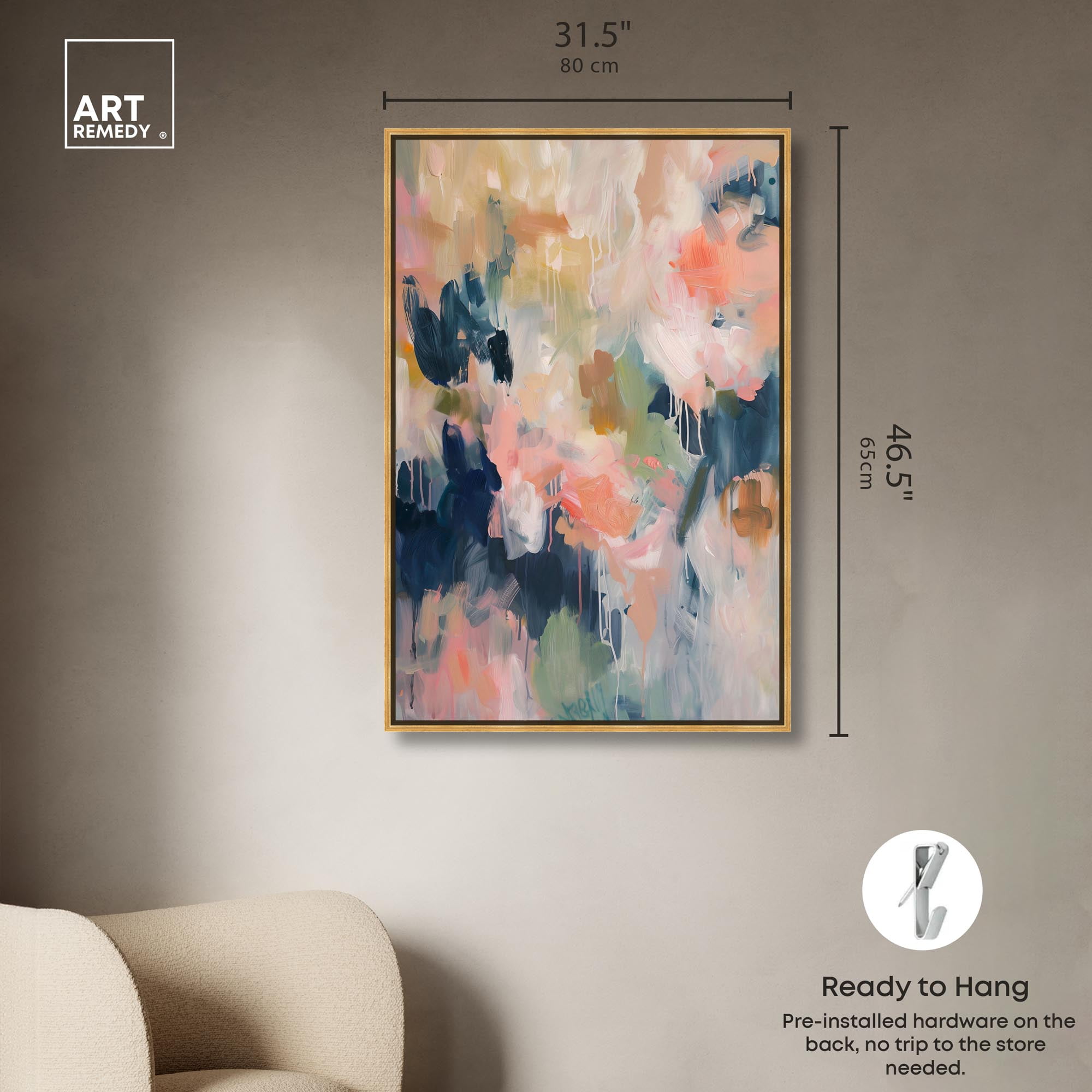 Blush of Nature Canvas Colorful Pastel Art by Art Remedy, Gold Frame, 30" x 45"
