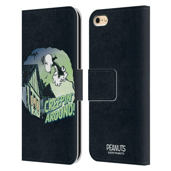Head Case Designs Officially Licensed Peanuts Spooktacular Snoopy Vampire Leather Book Wallet Case Cover Compatible with Apple iPhone 6 / iPhone 6s