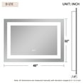 thumbnail image 4 of 40"x32" Modern Rectangle LED Mirror Wall Mounted Bathroom Mirror,White, 4 of 7