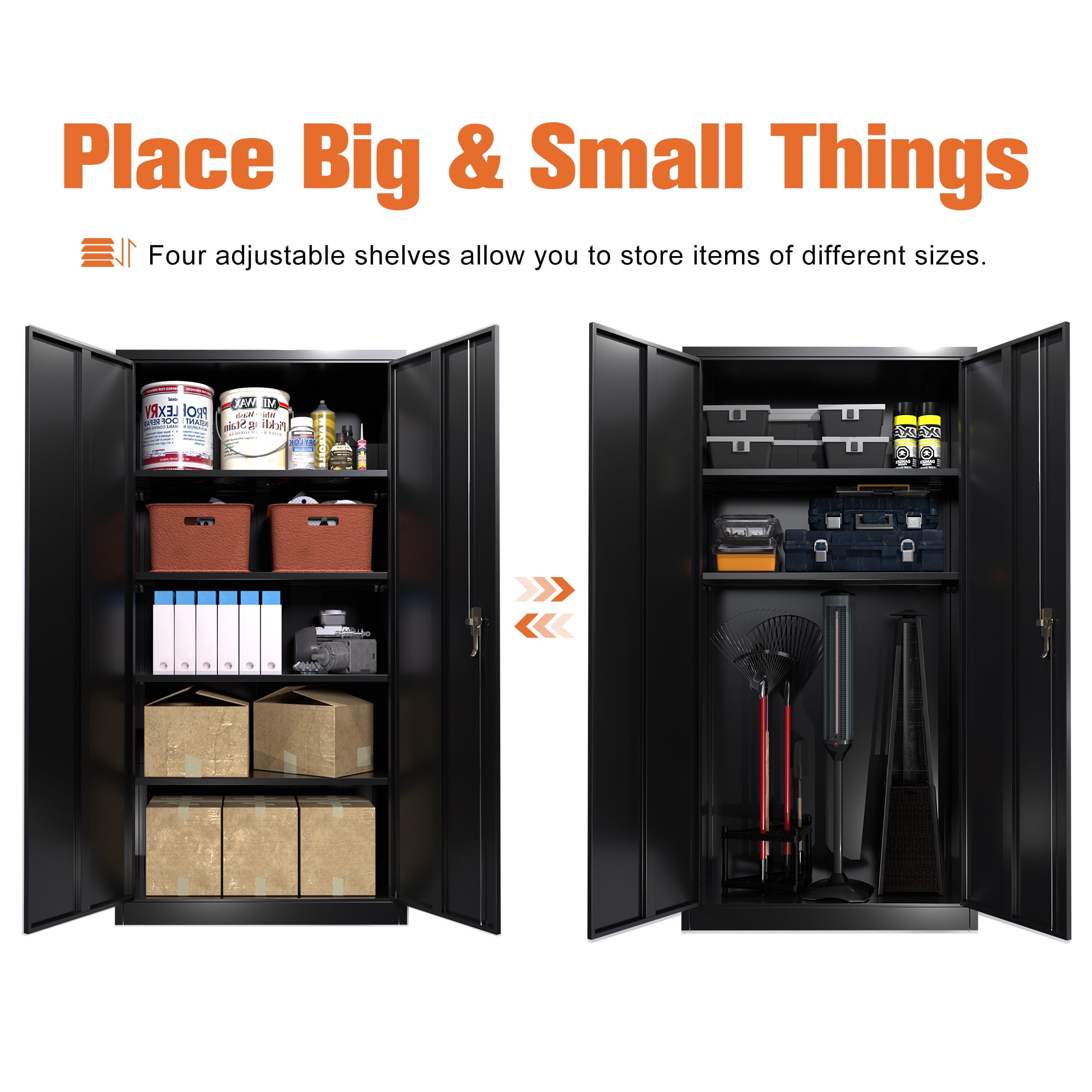GANGMEI 72 Tall Lockable Steel Storage Cabinet, Adjustable Shelves, Assembly Required  (图4) GANGMEI 72 Tall Lockable Steel Storage Cabinet, Adjustable Shelves, Assembly Required  (图4)