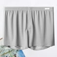 thumbnail image 3 of zeranth Men Summer Shorts Ice Silk Sleep Shorts Elastic Waist Hollow Out Plated Soft Casual Beathable Above Knee Length Solid Color Homewear Shorts, 3 of 7