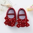 thumbnail image 4 of Newborn Baby Girl Flats with Bowknot Valentines Day Heart Print Soft Sole Infant Princess Dress Crib Shoes Non-Slip for First Walkers, 4 of 8