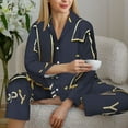 thumbnail image 6 of Fotbe 2025 New Year 2 Pattern Long Sleeve Pajama Set for Women,Sleepwear Set,2-piece Loungewear Set,Soft PJs Comfy Nightwear with Pockets -Medium, 6 of 7