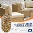 thumbnail image 4 of UDPATIO 9-Piece Wicker Modular Sectional Outdoor Conversation Sets with Glass Coffee Table, Yellow&Beige, 4 of 6