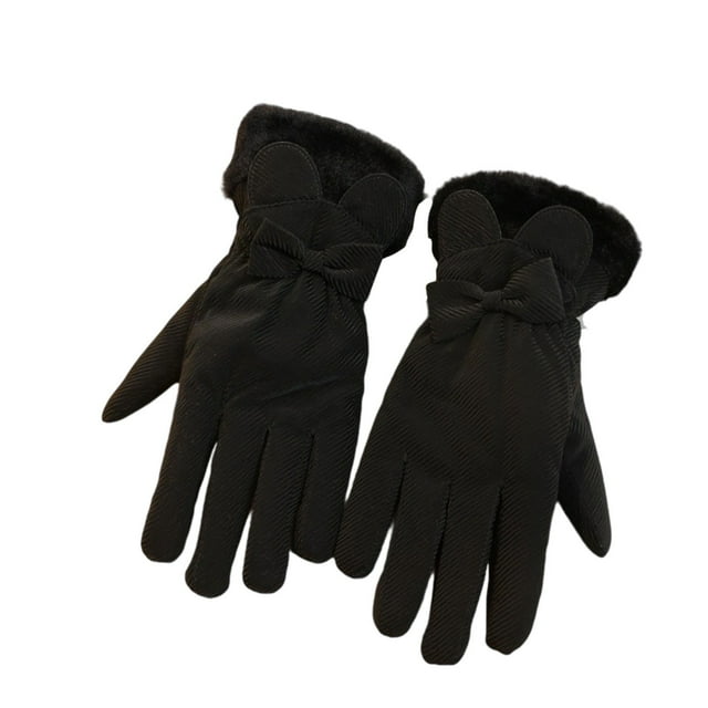 Black Womens Touchscreen Ski Gloves For Winter Outdoor Sports Thermal Lining Cold Proof Water Resistant And Smartphone Compatible
