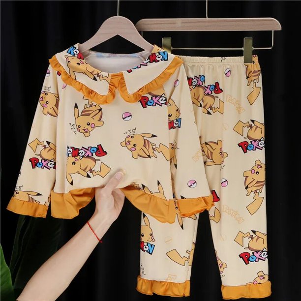 Conjunto de pijamas Kawaii Sanrio para niños y mujeres, ropa de dormir para el hogar, Anime Kitty Melody Cinnamoroll, pantalones de manga larga, Primavera