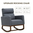 thumbnail image 4 of AVAWING Living Room Rocking Chair, Rocker Fabric Padded Seat Modern Adult Armchair, Solid Wood, Gray, 4 of 7