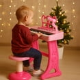 thumbnail image 1 of Piano Musical Infantil Electrico con Banco y Microfono, Graba Sonidos Musicales para Niño y Niña, 1 of 13
