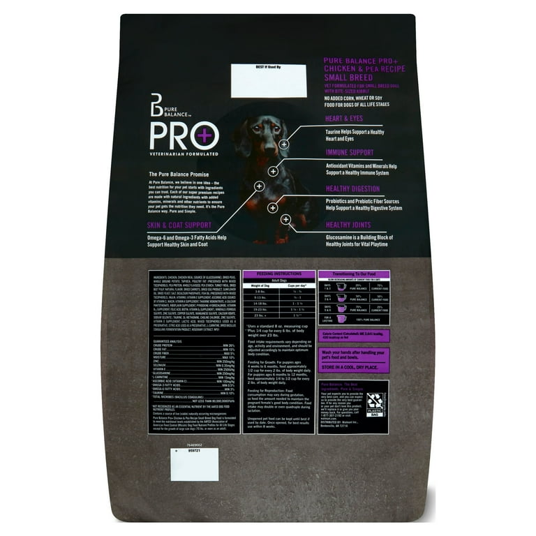 Pure Balance Pro Small Breed Chicken Pea Recipe Dry Dog Food 16 lbs Walmart