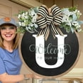 thumbnail image 1 of Clearance! Unique A Z Last Name Year Round Front Door Wreath With Bow 16, 1 of 4