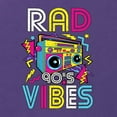 thumbnail image 2 of Rad 90's Vibes Vintage Womens Slim Fit Junior Tee, Purple Rush, X-Large, 2 of 5