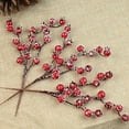 thumbnail image 3 of 🎄 Christmas Ornaments Decor Christmas Gifts 10Pcs Artificial Red Berry Stems Branches, Fake Burgundy Berry Picks Faux Holly Berries For Christmas Tree Xmas Wreath Decorations Floral Arrangements CY, 3 of 7
