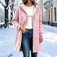 thumbnail image 2 of Inverlee Womens Sherpa Lined Hooded Coat Zip Up Long Jacket Winter Warm Outerwear Pink (S-XXXL), 2 of 11