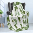 thumbnail image 4 of Green Soft Flannel Fleece Throw Blanket, Perennial Shrubs Evergreen Exotic Dreamy Palm Leaves Romance Plants Illustration, Cozy Plush for Indoor and Outdoor Use, 60" x 80", Olive Green, by Ambesonne, 4 of 5