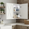 thumbnail image 4 of 30" W Laundry Room Wall Cabinets, Farmhouse Wall Cabinet with Adjustable Shelf, Wall Mounted Storage Cabinet, Floating Cabinet for Bathroom, Kitchen, 4 of 7