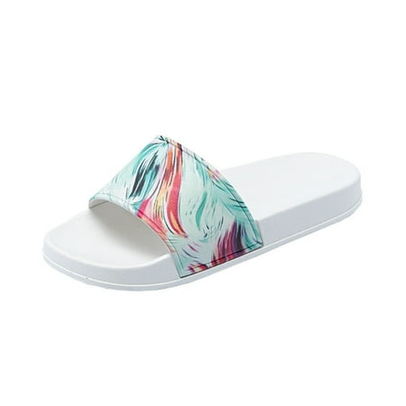 

Daznico Womens Sandals Summer Casual Slippers Colorful Anti Slip Comfortable EVA Slippers For Women Men ( White 8.5 )