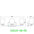 thumbnail image 2 of Designers Fountain Stella 23.5 inch 3-Light Polished Nickel Modern Bathroom Vanity Light Fixture with Etched Opal Glass Shades, D291M-3B-PN, 2 of 3