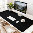 thumbnail image 4 of PU Leather Desk Pad, Non-Slip Waterproof Desk Mat, Large Office Mouse Pad, Full Coverage Desk&nbsp;Blotter&nbsp;Mat with Strap, Writing & Mouse Pad for Office & Home(Black, 47.2" x 23.6"), 4 of 8