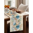 thumbnail image 3 of Summer Marine Life Shells Corals Table Runner 13x36in Non-Slip Cotton Linen Table Runners, Seagrass Sea Stars Dresser Scarves TableRunner for Dinner Kitchen Dining Wedding Party, 3 of 9