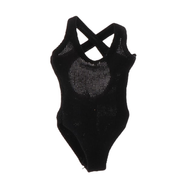 Figura femenina a escala 1/12, ropa de muñeca, modelo de ropa de playa, moda para muñeca de 6 pulgadas. Negro