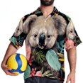thumbnail image 4 of Koala Men's Short Sleeve Poplin Beach Shirts, Casual Printed Button Down Summer Hawaiian Shirt - Unisex, 4 of 6